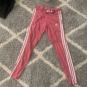Pink adidas 3-stripe leggings